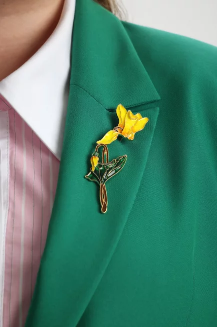 Брошь Ирис желтый