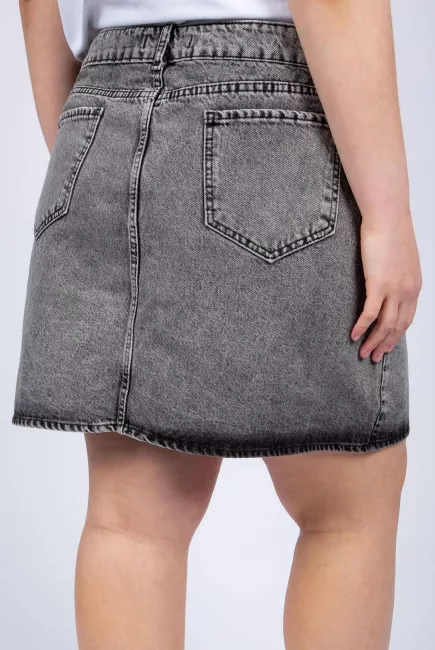Юбка мини из денима с асимметричной молнией