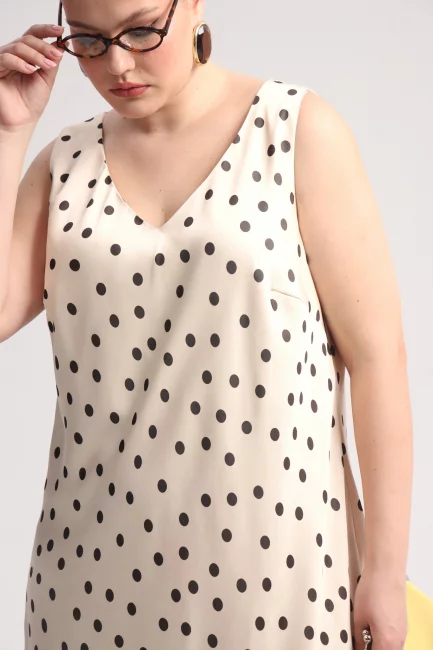 Платье слип с принтом горох