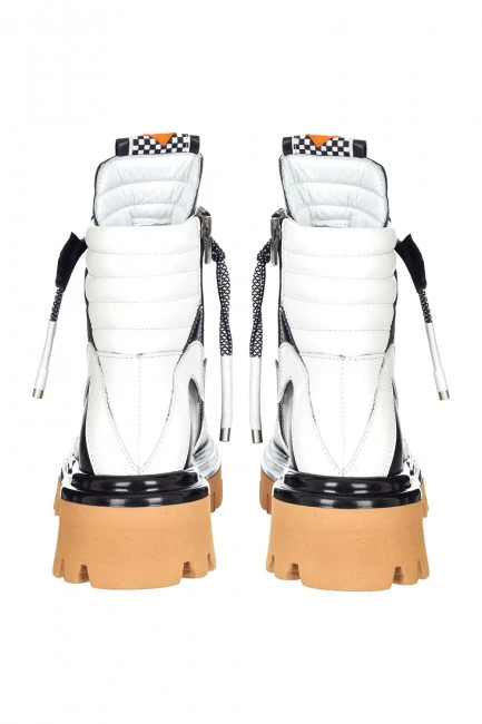 Ботинки из комбинированной кожи размера плюс