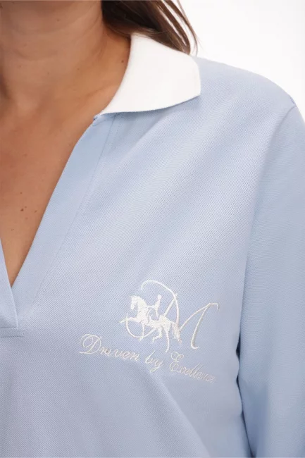 Футболка поло голубого цвета из пике