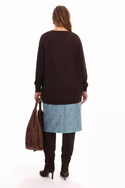 Джемпер из вискозы с круглым вырезом