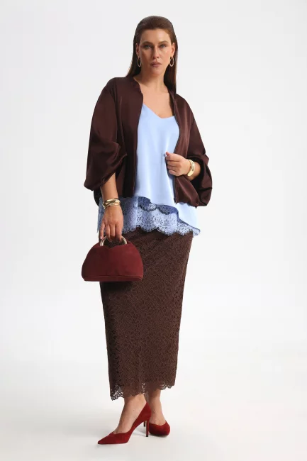 Юбка карандаш из кружева на подкладке