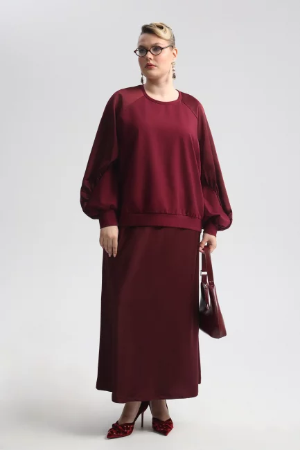 Свитшот с комбинированным рукавом реглан