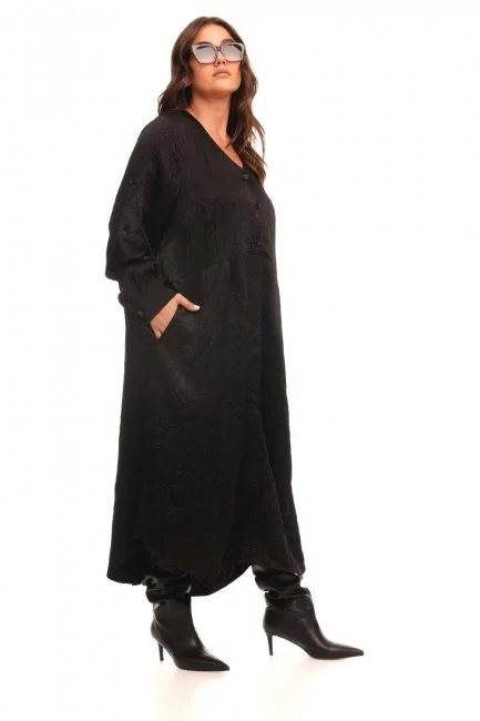 Платье из жатой смесовой вискозы с шелковым эффектом