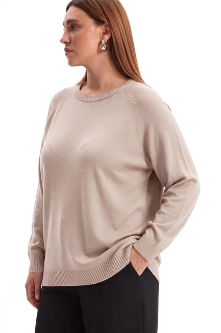 Джемпер бойфренд из вязаной вискозы – фото – Plus Size 50–64 – Моно-Стиль