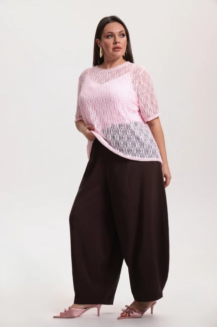 Комплект из кружевной футболки и топа – фото – Plus Size 50–64 – Моно-Стиль