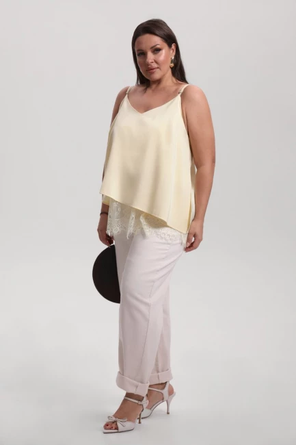 Топ с асимметричным низом из поливискозы – фото – Plus Size 50–64 – Моно-Стиль