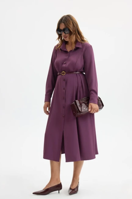 Платье из поливискозы с защипами – фото – Plus Size 50–64 – Моно-Стиль