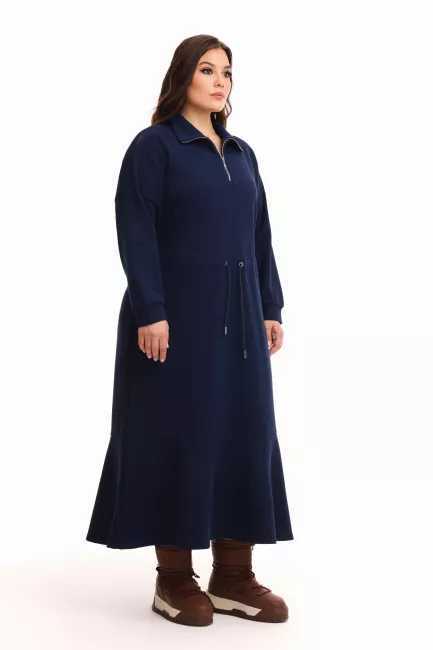 Платье худи халф зип без капюшона