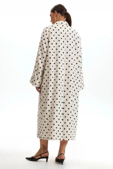 Плащ накидка изо льна с принтом