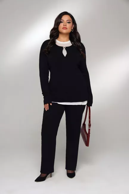 Джинсы strаight с высокой посадкой черного цвета