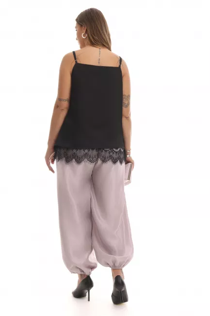 Топ с асимметричным низом и кружевом