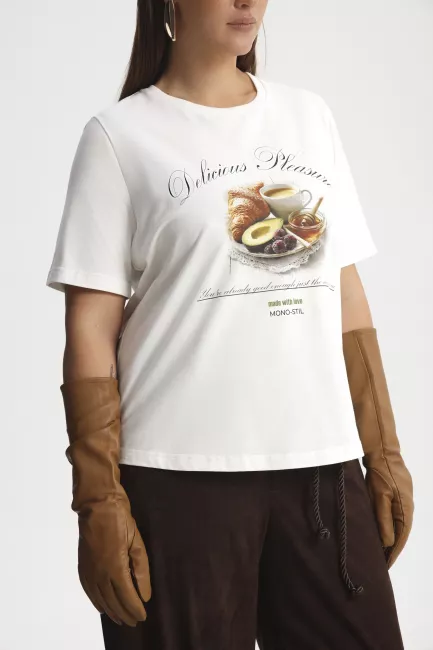 Футболка из хлопка с принтом авокадо