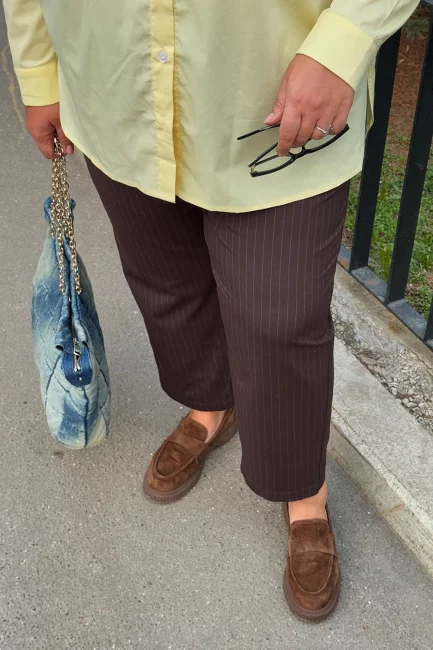 Брюки Чил шоколадный полоска