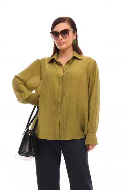 Блузка комбинированная из тенселя и вискозного шелка