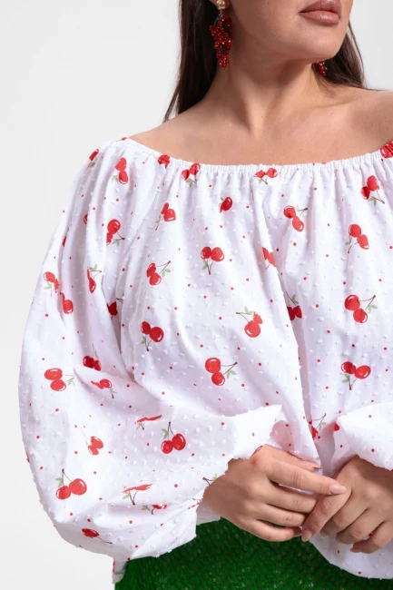 Блузка кантри с английской вышивкой – фото – Plus Size 50–64 – Моно-Стиль