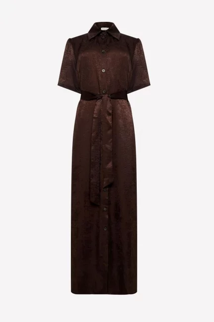Платье макси на пуговицах с блеском