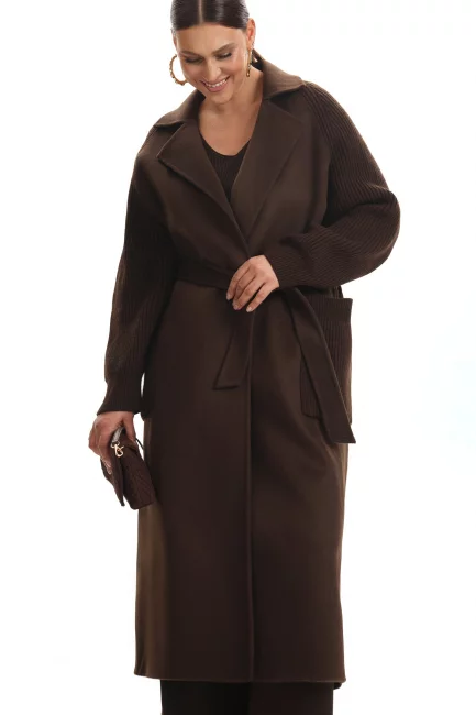 Комбинированное пальто из шерсти и кашемира