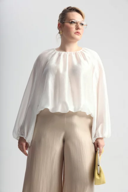 Блузка реглан с металлизированным блеском