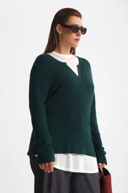 Джемпер комбинированный двуслойный