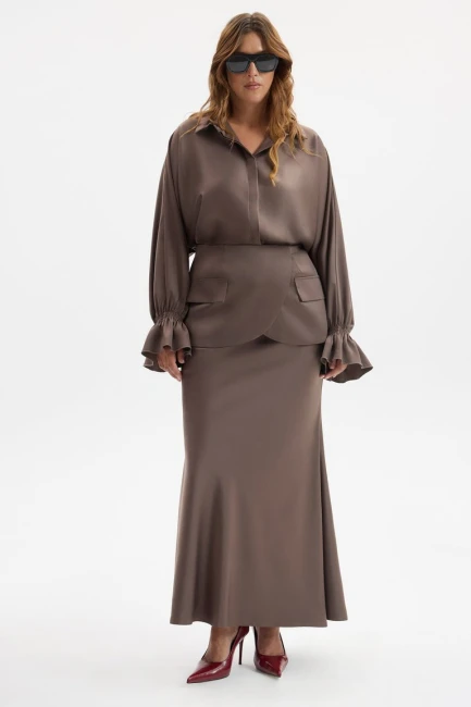 Блузка с цельнокроеным рукавом из шелка – фото – Plus Size 50–64 – Моно-Стиль