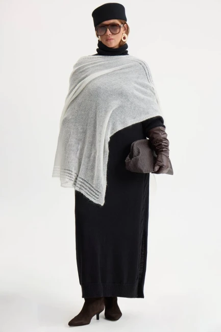 Пончо паутинка из мохера – фото – Plus Size 50–64 – Моно-Стиль