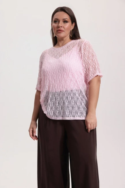 Комплект из кружевной футболки и топа – фото – Plus Size 50–64 – Моно-Стиль
