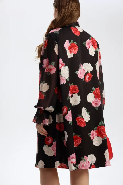 Платье трапеция с шифоновым рукавом на рост 162