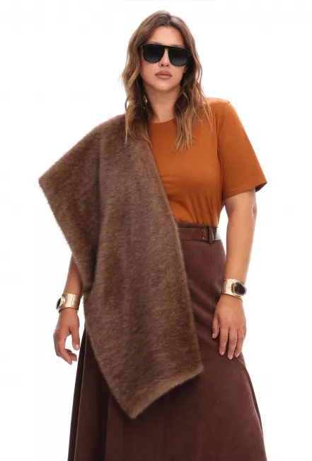 Футболка с круглым вырезом из мерсеризованного трикотажа