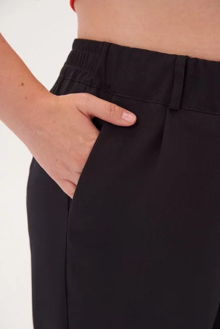 Брюки из смесового хлопка с подворотом