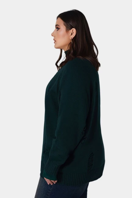 Джемпер с элементами деконструкции – фото – Plus Size 50–64 – Моно-Стиль