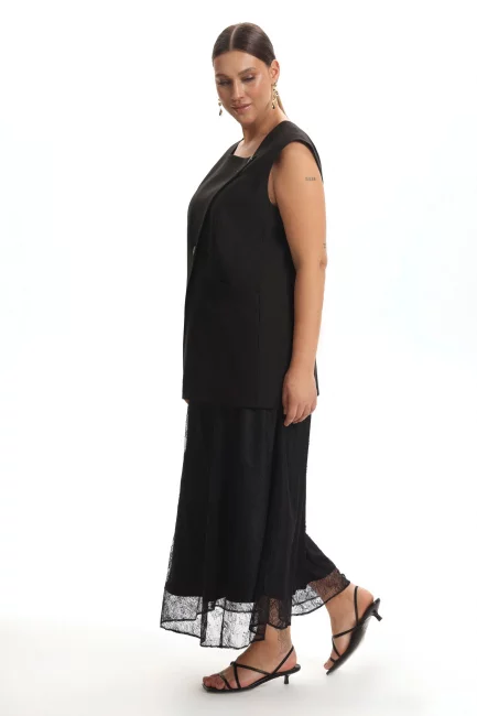 Юбка трапеция макси из кружева