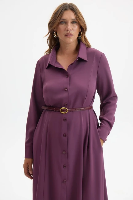 Платье из поливискозы с защипами – фото – Plus Size 50–64 – Моно-Стиль
