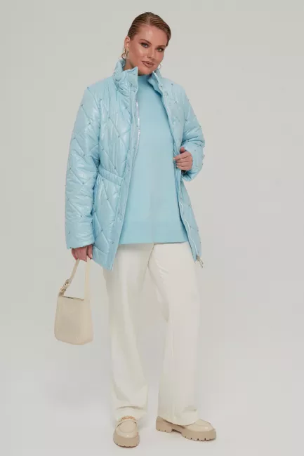 Брюки прямые из облегченной костюмной ткани купить в магазине модной одежды больших размеров 