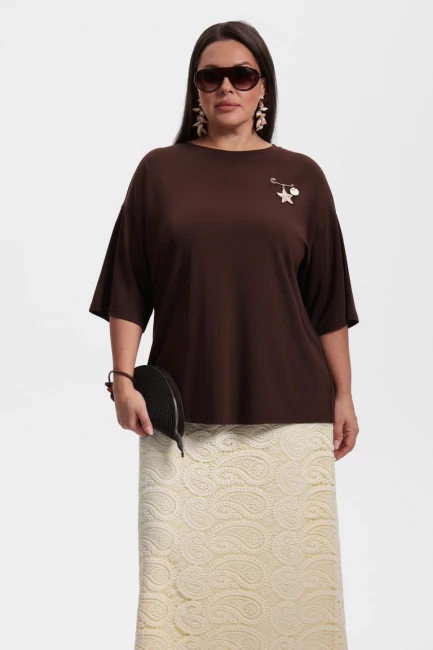 Футболка оверсайз с круглым вырезом – фото – Plus Size 50–64 – Моно-Стиль