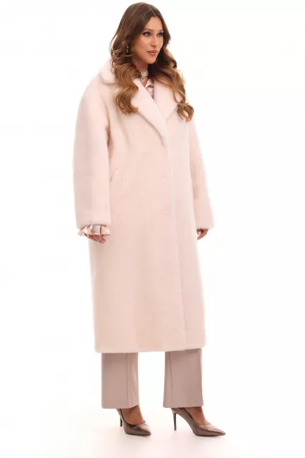 Меховая шуба из 100% шерсти мериноса на кнопках