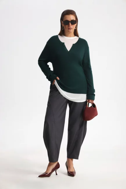 Джемпер комбинированный двуслойный