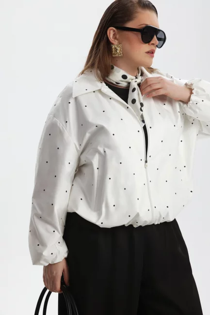 Бомбер с добавлением хлопка и принтом