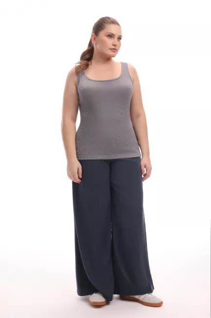 Топ в рубчик серого цвета