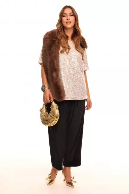 Палантин из экомеха норки