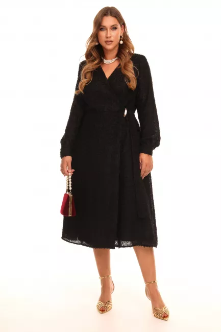 Платье на запáхе из шифона с бахромой