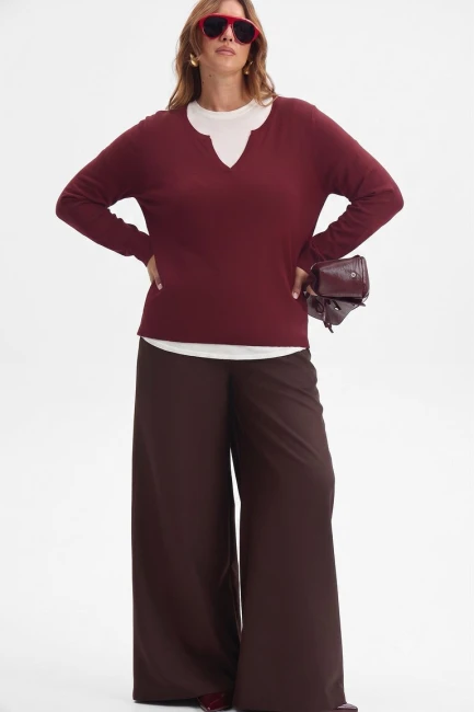Джемпер из вискозы комбинированный – фото – Plus Size 50–64 – Моно-Стиль