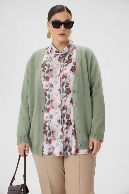 Рубашка с флоральным принтом из поливискозы