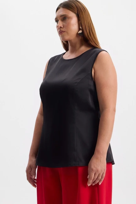 Топ на широких лямках из поливискозы – фото – Plus Size 50–64 – Моно-Стиль