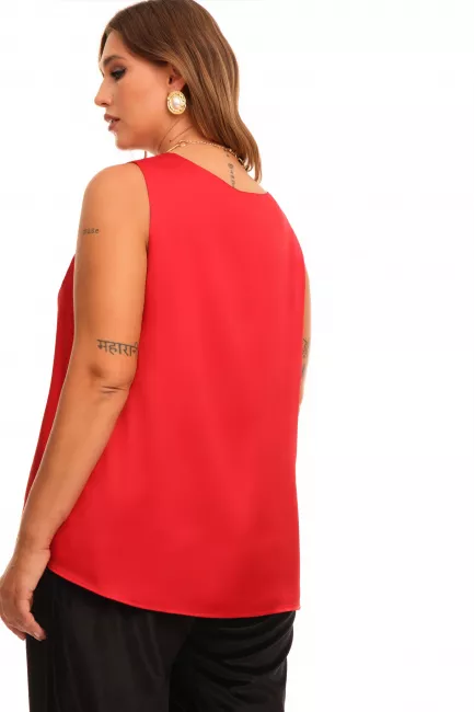 Красный шелковый топ на подкладке