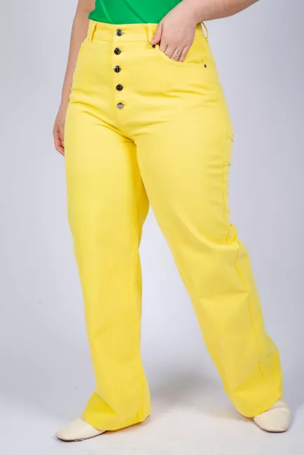 Джинсы палаццо с акцентными пуговицами