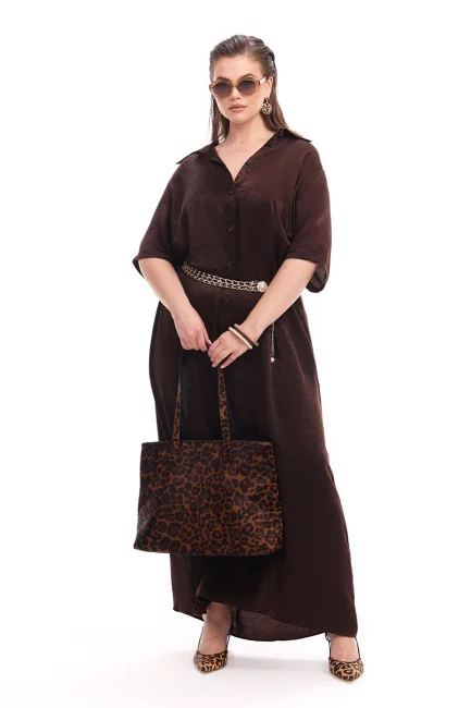 Платье макси на пуговицах с блеском