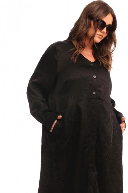 Платье из жатой смесовой вискозы с шелковым эффектом