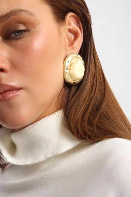 Серьги Парабола молочный